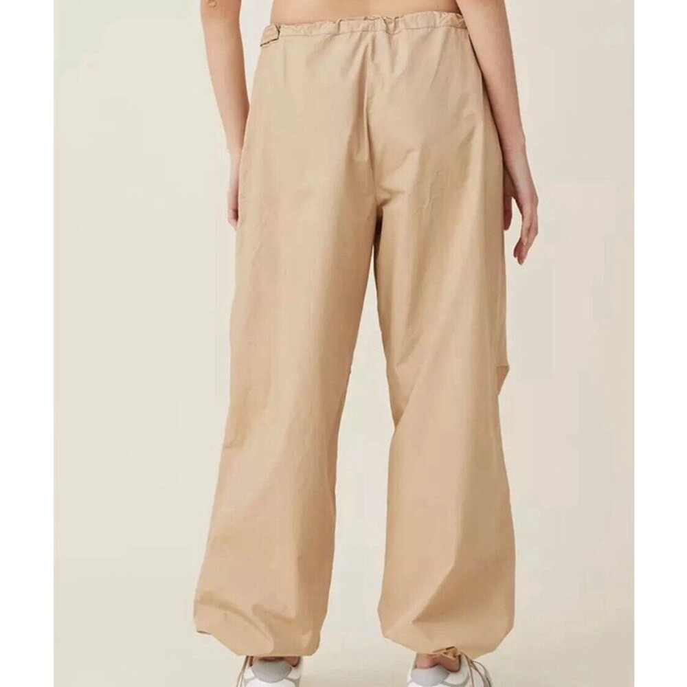 Cotton : On Parachute Wide Leg pants size 6 Drawstring Beige Tan oversized - Picture 2 of 9